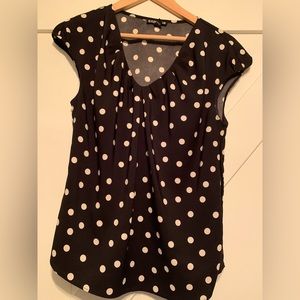 Express Blouse Black and White Polka Dot Size XS